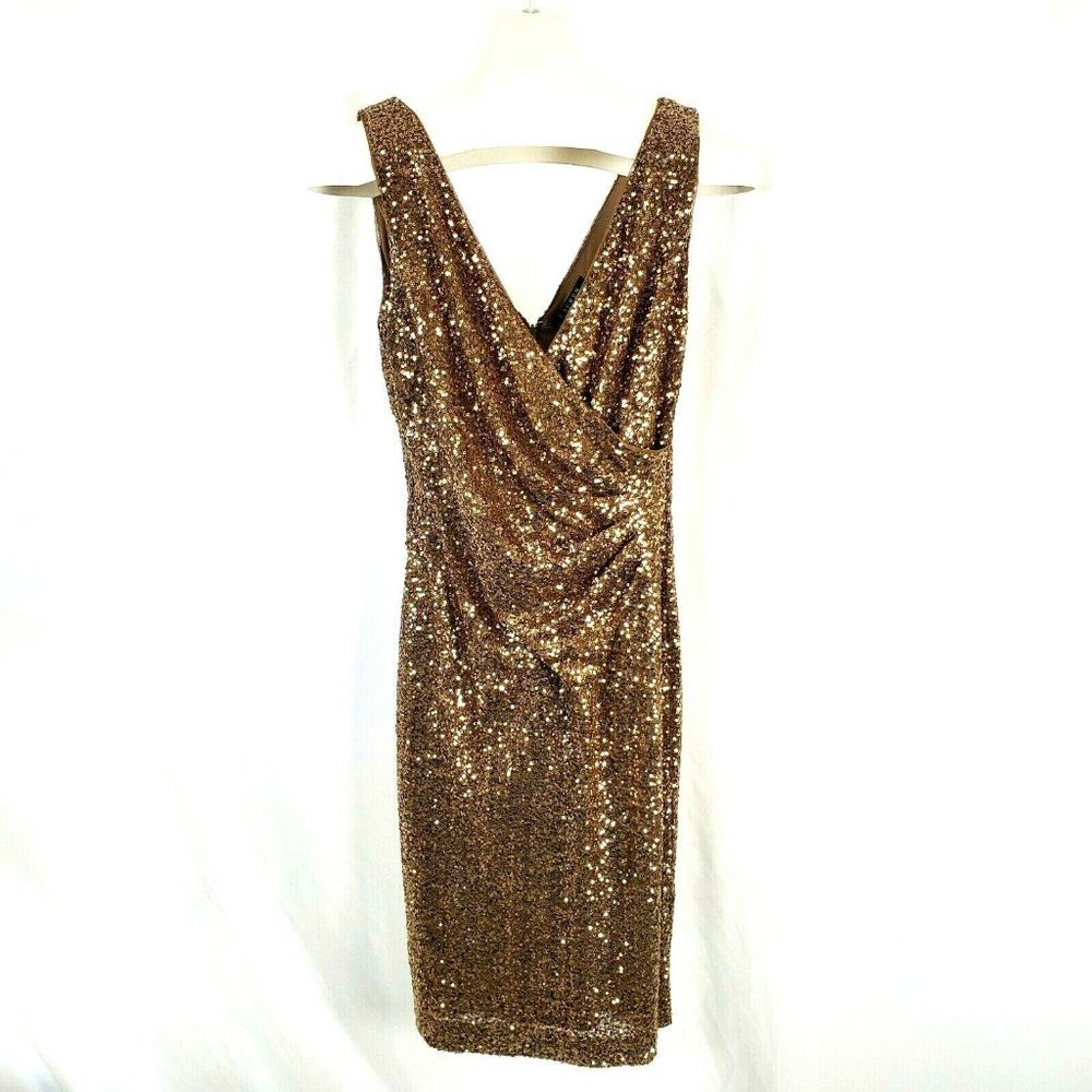 Lauren Ralph Lauren Dress Gold Full Sequin   Y1461
